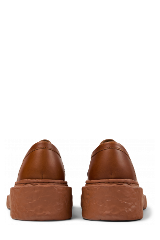 Back view of VAMONOS Brown Leather Lace-Up Shoes