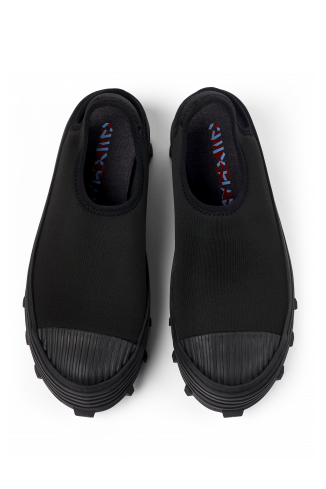 Overhead view of Traktori Black Textile Clog