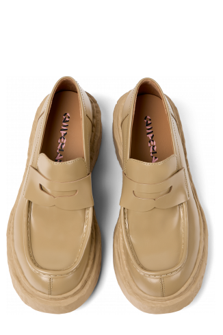 Vamonos Mocassins de cuir beix