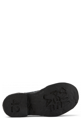 The soles of Vamonos Gray-Black Leather Loafers
