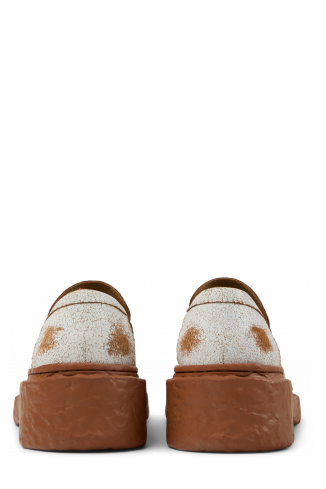 VAMONOS Mocassins en cuir craquelé blanc