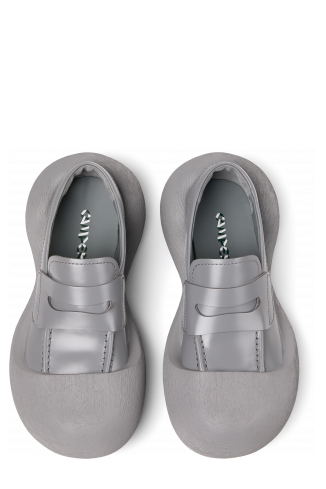 Overhead view of Caramba Gray Leather Loafers