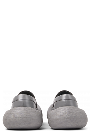 Back view of Caramba Gray Leather Loafers