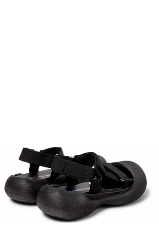 Back view of Caramba Black Recycled PET Sandals