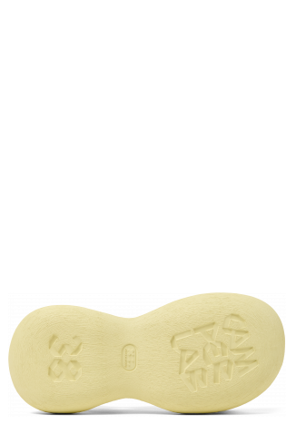 The soles of Caramba Yellow Recycled PET Sandals