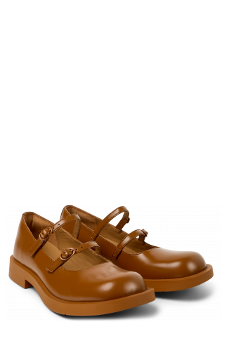 Front view of MIL 1978 Brown Leather Mary Janes