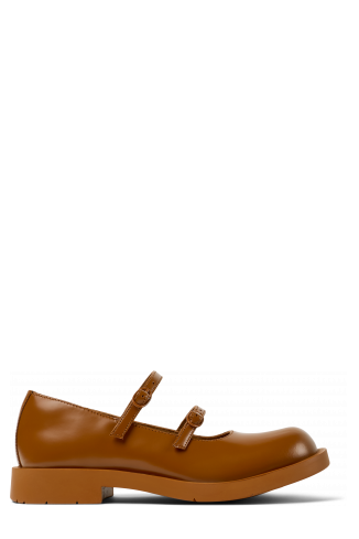 Side view of MIL 1978 Brown Leather Mary Janes