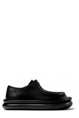 Side view of AQUA Black leather shoes