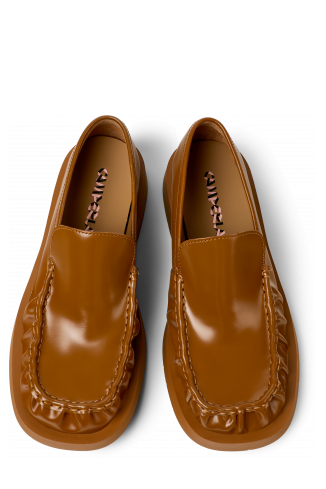 Overhead view of MIL 1978 Brown Leather Loafers