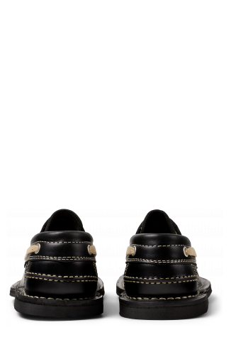 Back view of EKI Black boat shoes