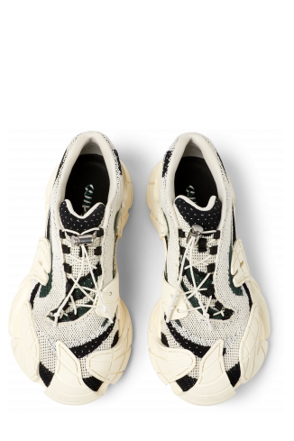 Overhead view of TORMENTA White-green textile sneakers