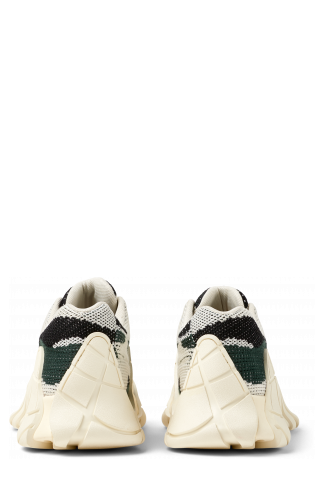Back view of TORMENTA White-green textile sneakers