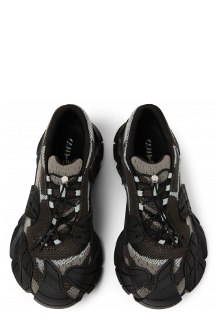 Overhead view of TORMENTA Black-Gray Textile Sneakers