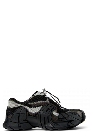 Side view of TORMENTA Black-Gray Textile Sneakers