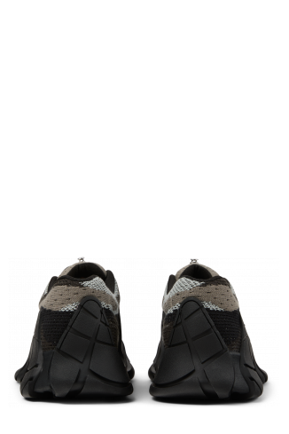 Back view of TORMENTA Black-Gray Textile Sneakers