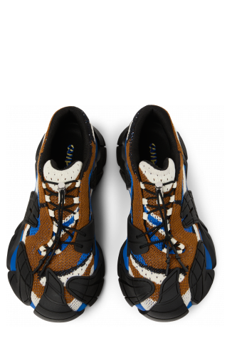 Overhead view of TORMENTA Blue-Black Textile Sneakers