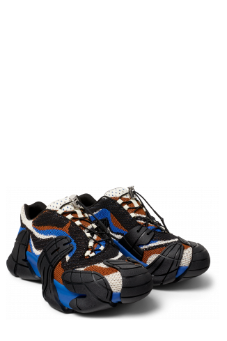Front view of TORMENTA Blue-Black Textile Sneakers