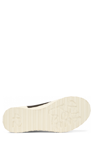 The soles of Roz Black recycled cotton sneakers