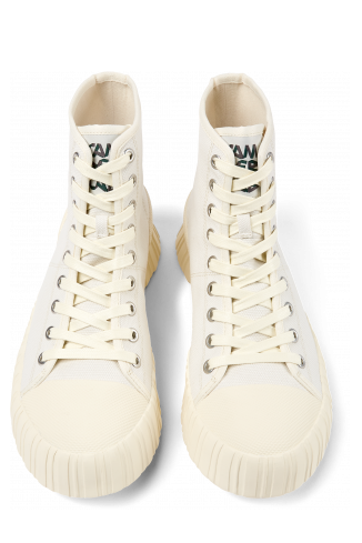 Overhead view of Roz White recycled cotton sneakers