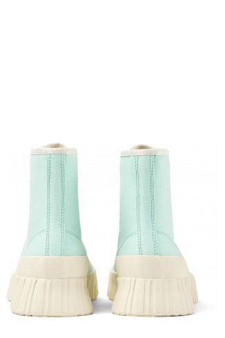 Back view of Roz Light green recycled cotton sneakers