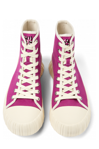 Overhead view of Roz Purple recycled cotton sneakers