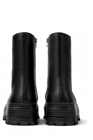 Back view of Traktori Black Leather Boots