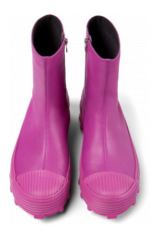 Overhead view of Traktori Purple leather boots