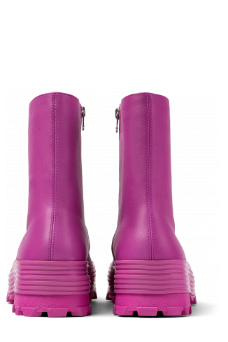 Back view of Traktori Purple leather boots
