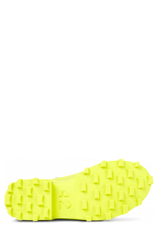 The soles of Traktori Green Leather Zip Boot