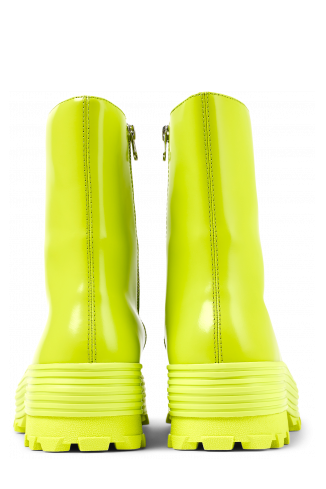 Back view of Traktori Green Leather Zip Boot