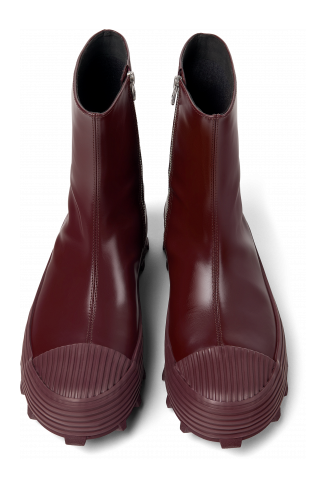Overhead view of Traktori Burgundy Leather Boots