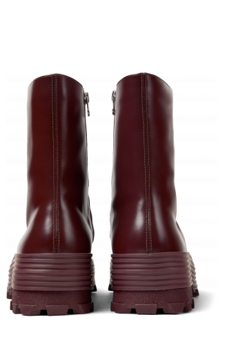 Back view of Traktori Burgundy Leather Boots