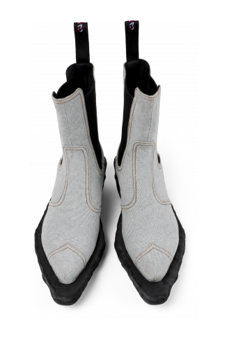Overhead view of Venga Blue Textile Chelsea Bootie