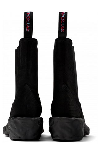 Back view of Venga Black Textile Chelsea Bootie