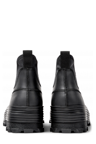 Back view of Traktori Black ankle boots
