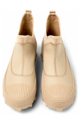 Overhead view of Traktori Beige ankle boots