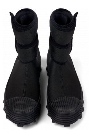 Overhead view of Traktori Black Textile Medium Boot