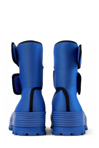 Back view of Traktori Blue Textile Medium Boot