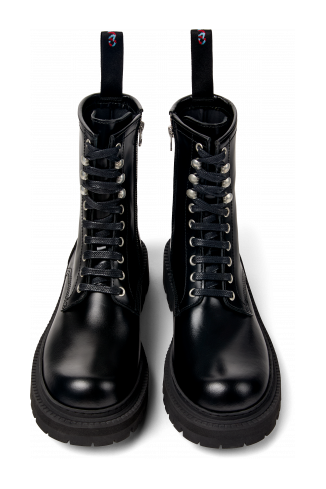 Overhead view of Eki Black Leather Boots