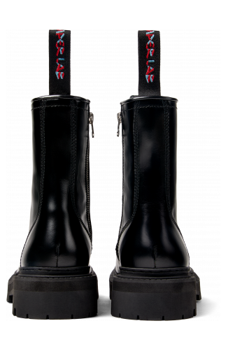 Back view of Eki Black Leather Boots