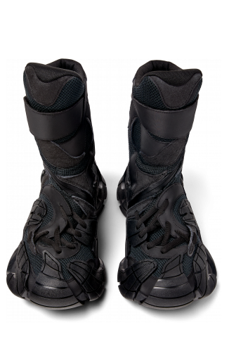 Overhead view of Tormenta Black Textile Boots