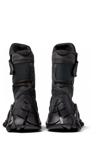 Back view of Tormenta Black Textile Boots