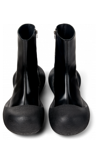 Overhead view of Caramba Black Leather Boots