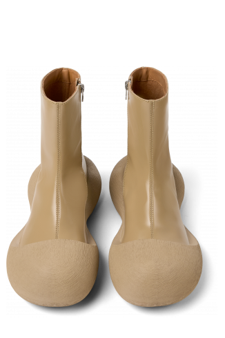Overhead view of Caramba Beige Leather Boots