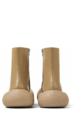 Back view of Caramba Beige Leather Boots