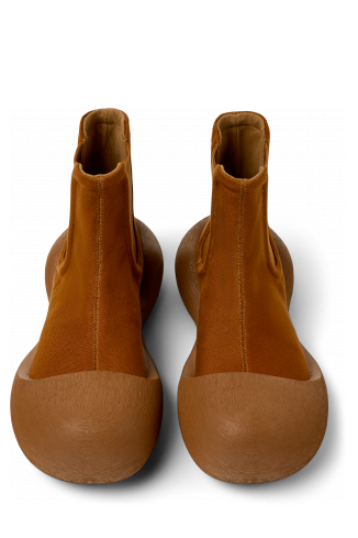 Overhead view of CARAMBA Brown TENCEL® Lyocell Ankle Boots
