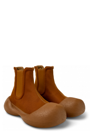 Front view of CARAMBA Brown TENCEL® Lyocell Ankle Boots