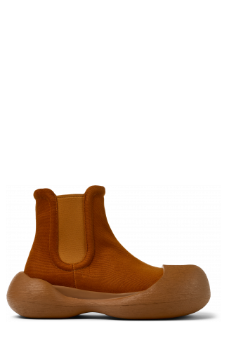 Side view of CARAMBA Brown TENCEL® Lyocell Ankle Boots
