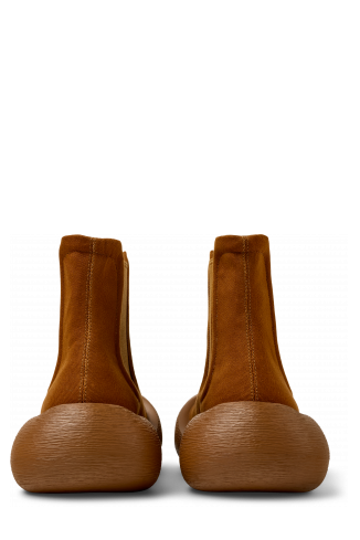Back view of CARAMBA Brown TENCEL® Lyocell Ankle Boots