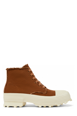 Side view of TRAKTORI Terracotta TENCEL™ Boots